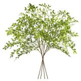 Ttranewsoo Artificial Greenery Stems, 43.3\' Nandina Branches Tall Faux Plant Stems for Vase, Greenery Decor Stems Leaves Bunches for Shop Garden Office Home DÃ©cor(4Pcs,Green)