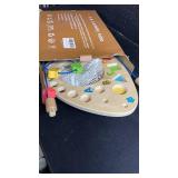 wingyz Activity Table for 1+ Year Old, 6 in 1 Wooden Montessori Activity Center Play Table with Bead Maze Shape Sorter Fishing Game, Kids Sensory Educational Toddler Learning Toys