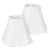 2-Pack White Square Cut Corner Lamp Shades, 6.5\' Top Ã 13\' Bottom Ã 10.6\' Height, Spider Fitter â Medium Shade for Table Lamps, Foldable Bell Fabric Lampshade, Modern & Minimalist Home D