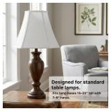 2-Pack White Square Cut Corner Lamp Shades, 6.5\' Top Ã 13\' Bottom Ã 10.6\' Height, Spider Fitter â Medium Shade for Table Lamps, Foldable Bell Fabric Lampshade, Modern & Minimalist Home D