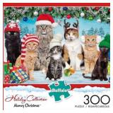 Buffalo Games - Adorable Animals - Meowy Christmas - 300 Piece Jigsaw Puzzle