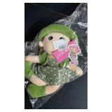 Ikasus Plush Stuffed Princess Doll with Clothes, Hat & Skirt, Cute Soft Cuddle Baby Girl Doll for Kids, Green