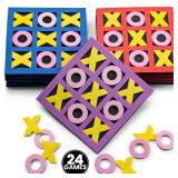Tic Tac Toe Game (Pack of 24) 5\'x5\' Foam Tic-Tac-Toe Mini Board Game - Bulk Toys for Kids, Birthday Party Favors, Birthday Goody Bag Stuffers, Classroom Prizes & Occupational Therapy