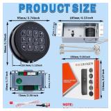 Gun Safe Replacement Lock with 2 Emergency Keys, Black Safe Keypad Electronic Lock