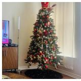 DUOBAO Black Tree Skirt 48 Inch Sequin Velvet Shimmering Outdoor Ornament Christmas Skirts for Luxury Glittery Mermaid Floor Mat Xmas Holiday Home Decor