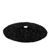 DUOBAO Black Tree Skirt 48 Inch Sequin Velvet Shimmering Outdoor Ornament Christmas Skirts for Luxury Glittery Mermaid Floor Mat Xmas Holiday Home Decor
