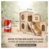 Tiny Hamster Maze Wood House Fun Slide House Double-Decker Hut for Dwarf Gerbil Mouse Mice Rat Small Animals(Only for Small Hamster)
