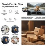 Shaking Wooden Man Figure, Handmade Shaking Feet Wooden Doll for Cars, Funny Wood Desktop Decor, Car Dashboard Decorations for Travel, Creative Giftsï¼Without Magnetic Expressions ï¼