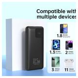 Power Bank with Cords Wires 10000mAh, Type C Fast charging Portable Charger power bank,Slim Travel Battery Pack 4 Outputs 2 Inputs,3A Fast Charging phone charger compatible with IPhone Samsung Android