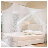 COZFUR Mosquito Net for Bed Mosquiteros Cameros para Cuba One Side Opening White Bed Canopy Netting for Bedroom Camping Outdoor Patio Travel (L79 X W79 X H75 Inch)