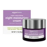 Amazon Basics Triple Replenishing Moisturizer Night Cream with Vitamin C, Glycerin, Shea Butter, 1.7 Ounces, 1-Pack
