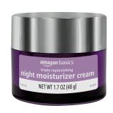 Amazon Basics Triple Replenishing Moisturizer Night Cream with Vitamin C, Glycerin, Shea Butter, 1.7 Ounces, 1-Pack