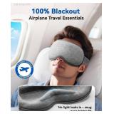 Weighted Eye Mask for Sleeping - Blackout Sleep Mask for Women Men, FACEMOON Lash Extension Eye Covers, Memory Foam, 3D Contoured, Airplane Travel Essentials, Blindfold for Meditation(Gray)