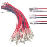 60Pcs 2.8mm 4.8mm and 6.3mm Female Spade Crimp Terminal with Insulating Sleeve and Wire,Female Spade Quick Splice Connector Assortment Kit with 25cm red Black Wires