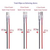 60Pcs 2.8mm 4.8mm and 6.3mm Female Spade Crimp Terminal with Insulating Sleeve and Wire,Female Spade Quick Splice Connector Assortment Kit with 25cm red Black Wires