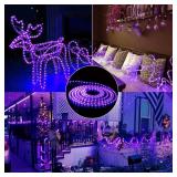 Brizled Purple Rope Lights, 18ft 216 LED Purple Halloween Lights, 120V Plugin Rope Light Connectable, Indoor Outdoor Halloween Light, Waterproof Holiday Lighting for Patio Xmas Deck Pool Camping Decor