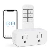 Ewelink 16a WiFi Smart Plug, App Remote Control Timer Outlet Power Socket with 2.4Ghz Transmitter, 2-in-1 Compact Design, Compatible with Alexa,Google Home, SmartThings