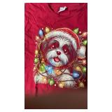Christmas Dog T-Shirt Red M
