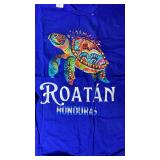 Roatan Honduras Sea Turtle Long Sleeve T-Shirt Blue XL