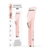 Heated Eyelash Curler Premium PRO - Fast Heat up in 8s - 24 Hours Long Lasting - Rechargeable Electric Eyelash Curler with Type-C, Innovative L Silicone, 2 Heat Modes, Gift for Women (Pink-C)