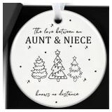 Christmas Ornaments Aunt Gifts The Love Between an Aunt and Niece Knows No Distance Ornament 2025,Unique Presents for Aunts and Nieces,Best Auntie Gifts from Niece Wedding Birthday Xmas Tree Decor