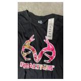 Realtree Black T-Shirt with Pink Camo Logo XL