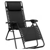 Black Zero Gravity Lounge Chair with Removable Cushion
