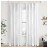 Plain White Linen pleat small curtains