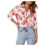 siliteelon Blouses for Women Long Sleeve Button Down Shirts Printed Wrinkle-Free Dressy Casual Blouse Spring Fall Trendy SIZE M siliteelon Blouses for Women Long Sleeve Button Down Shirts Printed Wrinkle-Free Dressy Casual Blouse Spring Fall Trendy SIZE M