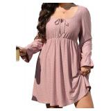 AlvaQ Plus Size Dresses for Women Square Neck Long Sleeve Dress Embroidery Eyelet A Line Sundress with Pockets SIZE XL AlvaQ Plus Size Dresses for Women Square Neck Long Sleeve Dress Embroidery Eyelet A Line Sundress with Pockets SIZE XL