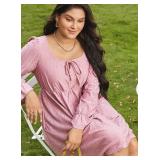 AlvaQ Plus Size Dresses for Women Square Neck Long Sleeve Dress Embroidery Eyelet A Line Sundress with Pockets SIZE XL AlvaQ Plus Size Dresses for Women Square Neck Long Sleeve Dress Embroidery Eyelet A Line Sundress with Pockets SIZE XL