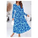 BTFBM Women Fall Dresses 2025 Casual Long Sleeve V Neck Maxi Dresses Floral Boho Long Dress Wedding Guest Dress SIZE M BTFBM Women Fall Dresses 2025 Casual Long Sleeve V Neck Maxi Dresses Floral Boho Long Dress Wedding Guest Dress SIZE M