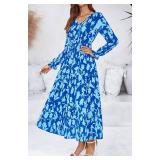 BTFBM Women Fall Dresses 2025 Casual Long Sleeve V Neck Maxi Dresses Floral Boho Long Dress Wedding Guest Dress SIZE M BTFBM Women Fall Dresses 2025 Casual Long Sleeve V Neck Maxi Dresses Floral Boho Long Dress Wedding Guest Dress SIZE M