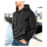 Men's Fashion Textured Pullover Hoodie Casual Lightweight Thermal Sweatshirt Quarter button Long Sleeve sweater SIZE S Men's Fashion Textured Pullover Hoodie Casual Lightweight Thermal Sweatshirt Quarter button Long Sleeve sweater SIZE S