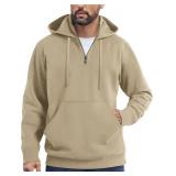 COOFANDY Mens Knitted Hoodie Sweater Long Sleeve Turtleneck Quarter Zip Pullover Sweaters with Pocket SIZE M COOFANDY Mens Knitted Hoodie Sweater Long Sleeve Turtleneck Quarter Zip Pullover Sweaters with Pocket SIZE M