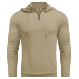 COOFANDY Mens Knitted Hoodie Sweater Long Sleeve Turtleneck Quarter Zip Pullover Sweaters with Pocket SIZE M COOFANDY Mens Knitted Hoodie Sweater Long Sleeve Turtleneck Quarter Zip Pullover Sweaters with Pocket SIZE M