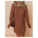 Dokotoo Womens Sweater Dresses 2025 Trendy Casual Crew Neck Long Sleeve Textured Pullover Knit Dress SIZE M Dokotoo Womens Sweater Dresses 2025 Trendy Casual Crew Neck Long Sleeve Textured Pullover Knit Dress SIZE M