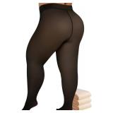 Buauty Plus Size Fleece Lined Tights Womens- Winter Warm Fake Translucent Thermal Pantyhose,Thick Leggings under Dresses Buauty Plus Size Fleece Lined Tights Womens- Winter Warm Fake Translucent Thermal Pantyhose,Thick Leggings under Dresses