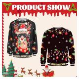 Ugly Christmas Sweatshirt for Men Women, 3D Funny Crewneck Pullover Sweatshirt for Xmas Holiday Size XXL Ugly Christmas Sweatshirt for Men Women, 3D Funny Crewneck Pullover Sweatshirt for Xmas Holiday Size XXL