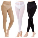 3 Pairs School Girl's Footed and Footless Ballet Dance Tights Age(2-16),Black White Nude Size Small 3 Pairs School Girl's Footed and Footless Ballet Dance Tights Age(2-16),Black White Nude Size Small