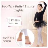 3 Pairs School Girl's Footed and Footless Ballet Dance Tights Age(2-16),Black White Nude Size Small 3 Pairs School Girl's Footed and Footless Ballet Dance Tights Age(2-16),Black White Nude Size Small