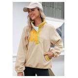 Dokotoo Sweatshirt for Women Oversized Fuzzy Fleece Jacket Color Block Button Long Sleeve Pullover Sherpa Sweatshirts Tops Size Large Dokotoo Sweatshirt for Women Oversized Fuzzy Fleece Jacket Color Block Button Long Sleeve Pullover Sherpa Sweatshirts Tops Size Large