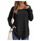 Tankaneo Womens Oversized Scoop Neck Long Sleeve Shirts Casual Loose Fit Tunic Tops Fall Basic Tees Size XXL Tankaneo Womens Oversized Scoop Neck Long Sleeve Shirts Casual Loose Fit Tunic Tops Fall Basic Tees Size XXL