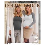 3 Pack Maternity Shirts Long Sleeve V Neck Women Pregnancy Tops Side Ruched Color Block Raglan Baseball Clothes Size Large 3 Pack Maternity Shirts Long Sleeve V Neck Women Pregnancy Tops Side Ruched Color Block Raglan Baseball Clothes Size Large