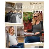 3 Pack Maternity Shirts Long Sleeve V Neck Women Pregnancy Tops Side Ruched Color Block Raglan Baseball Clothes Size Large 3 Pack Maternity Shirts Long Sleeve V Neck Women Pregnancy Tops Side Ruched Color Block Raglan Baseball Clothes Size Large