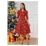 Nmoder Casual Dresses for Women Semi Formal Fit and Flare 3/4 Sleeve A-line Church Work Dress with Pockets, Size XL Nmoder Casual Dresses for Women Semi Formal Fit and Flare 3/4 Sleeve A-line Church Work Dress with Pockets, Size XL