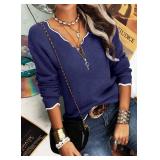 Hongqizo Women's V Neck Long Sleeve Sweater Half Zipper Knit Sweater Casual Cricket Stripe Jumper Pullover Knit Tops, Medium Hongqizo Women's V Neck Long Sleeve Sweater Half Zipper Knit Sweater Casual Cricket Stripe Jumper Pullover Knit Tops, Medium