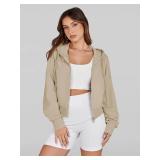 Fisoew Women's Crop Zip Up Hoodies Casual Long Sleeve Hooded Cropped Sweatshirts with Pockets Fisoew Women's Crop Zip Up Hoodies Casual Long Sleeve Hooded Cropped Sweatshirts with Pockets