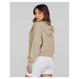 Fisoew Women's Crop Zip Up Hoodies Casual Long Sleeve Hooded Cropped Sweatshirts with Pockets Fisoew Women's Crop Zip Up Hoodies Casual Long Sleeve Hooded Cropped Sweatshirts with Pockets