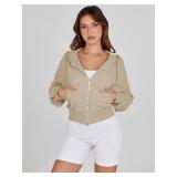 Fisoew Women's Crop Zip Up Hoodies Casual Long Sleeve Hooded Cropped Sweatshirts with Pockets Fisoew Women's Crop Zip Up Hoodies Casual Long Sleeve Hooded Cropped Sweatshirts with Pockets